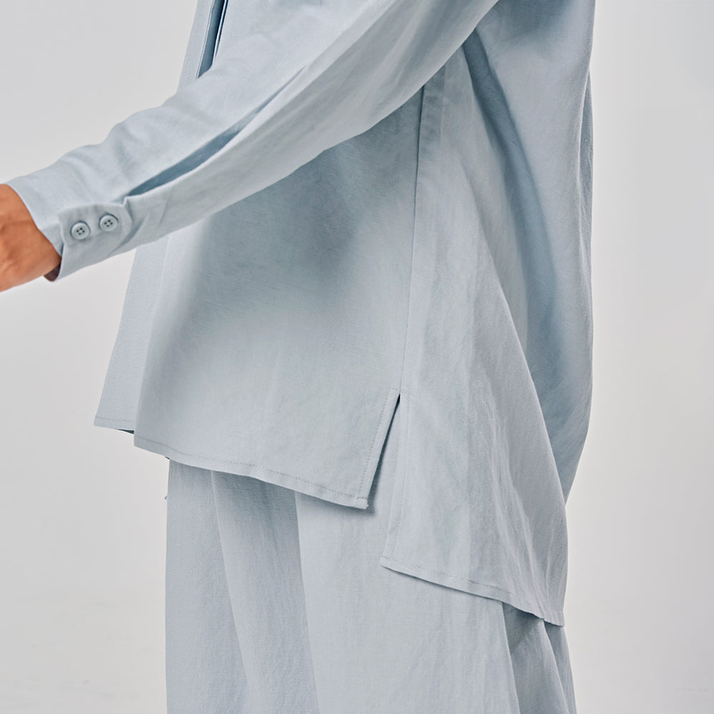 Linen back pleat shirt