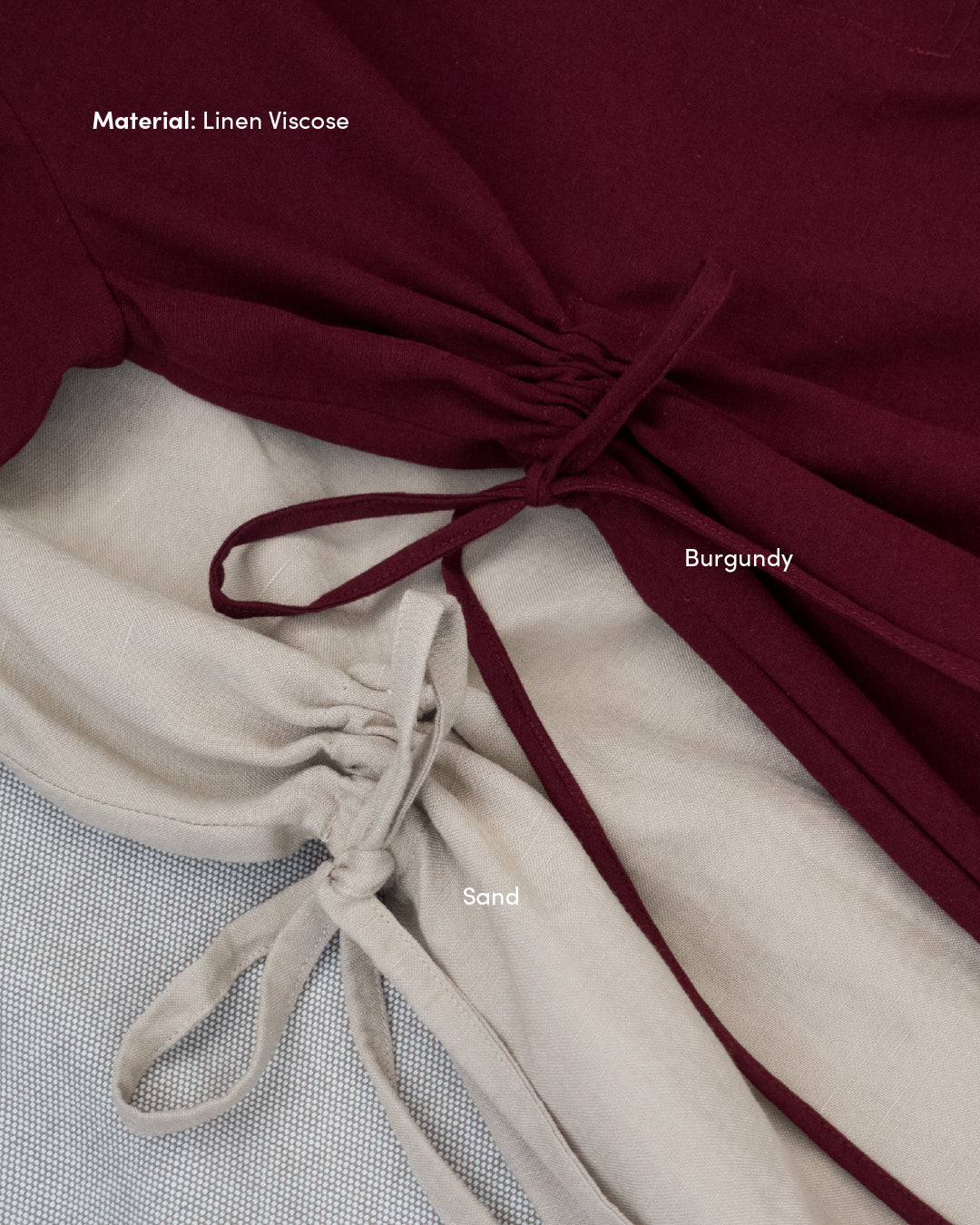 Linen gathered dress