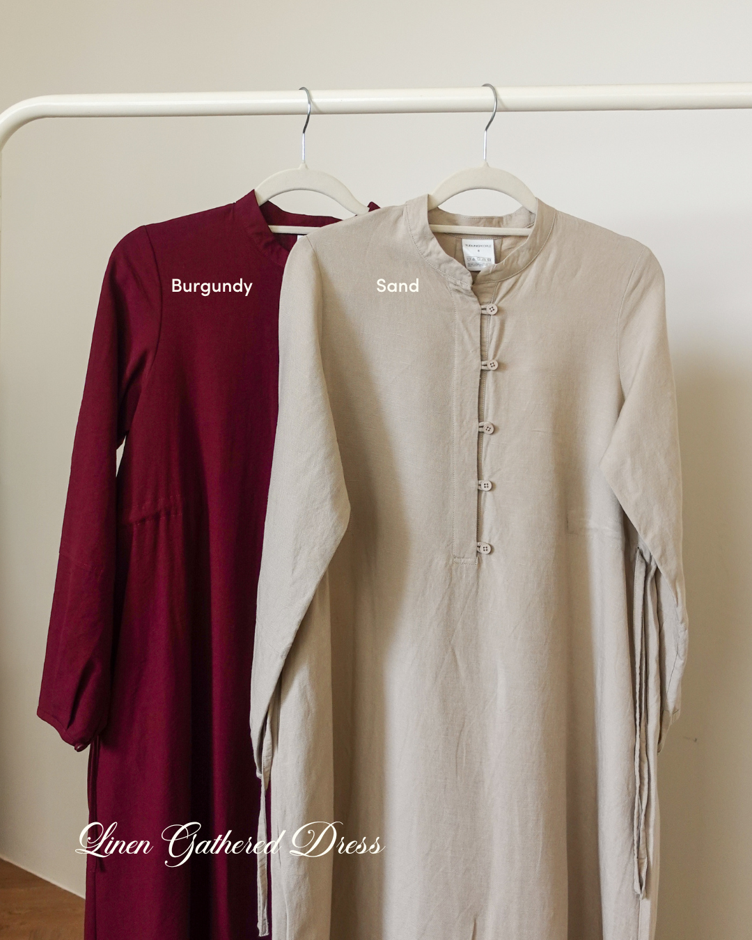 Linen gathered dress