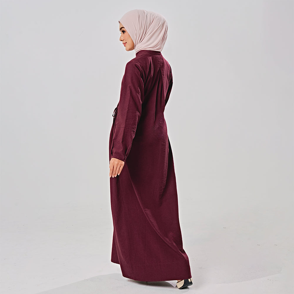 Linen gathered dress