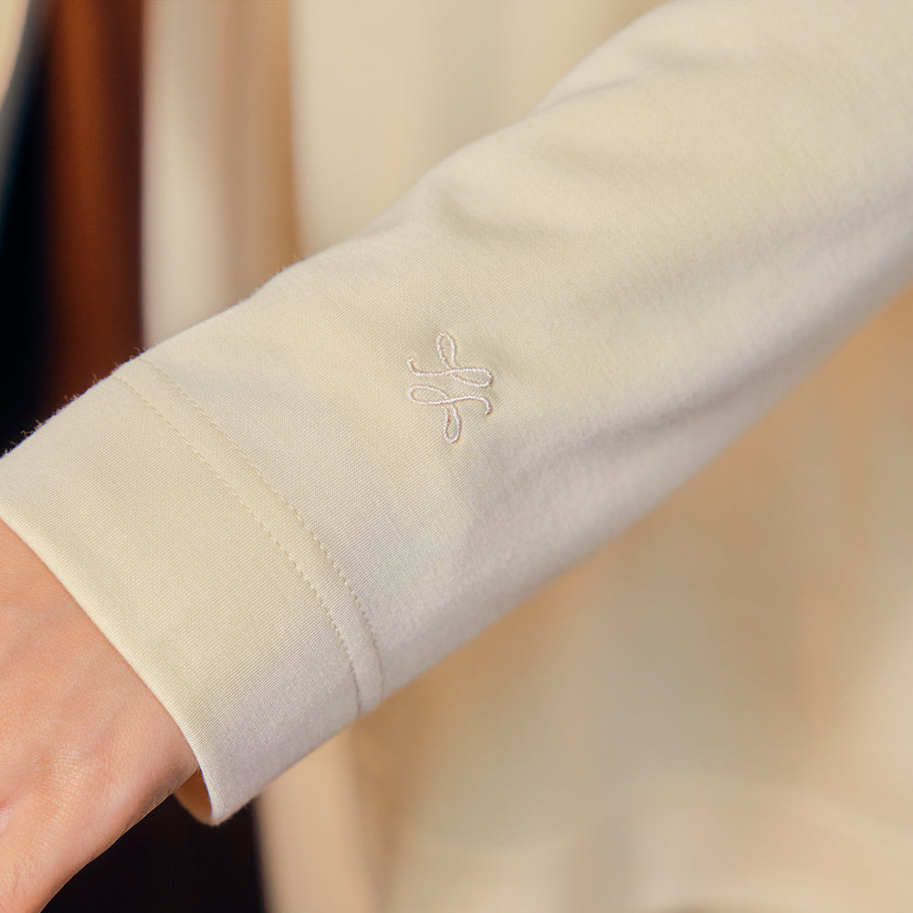 Back Pleated Sweatshirt - Cream