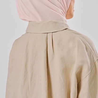 Linen back pleat shirt