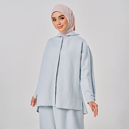 Linen back pleat shirt