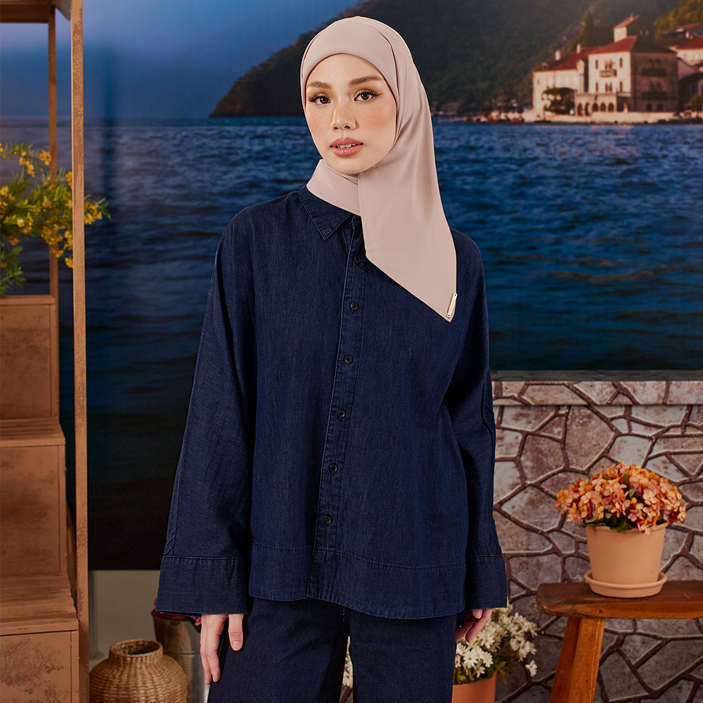 Denim Loose Top - Dark Blue