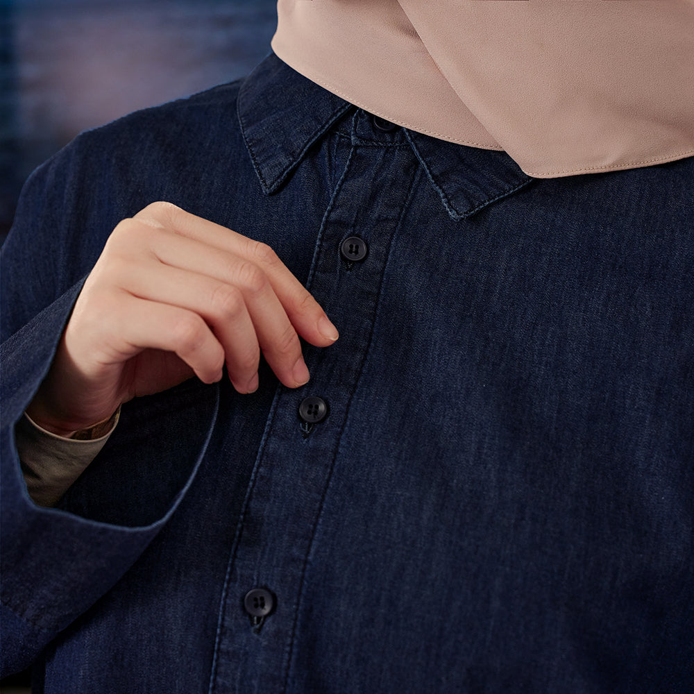 Denim Loose Top - Dark Blue