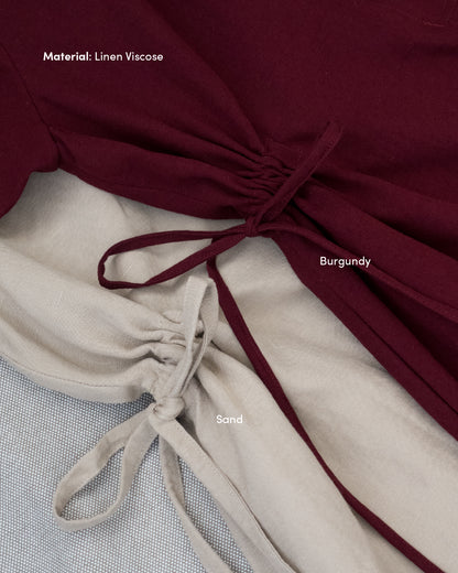 Linen gathered dress