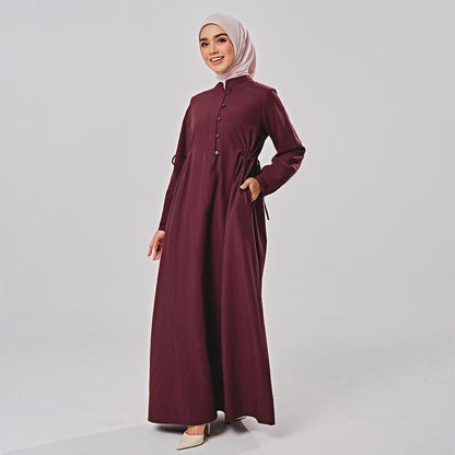 Linen gathered dress