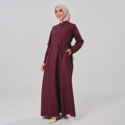 Linen gathered dress