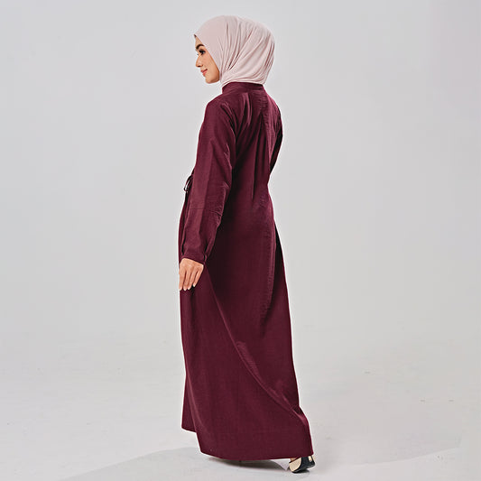 Linen gathered dress