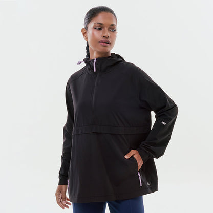 Lightweight Half Zip Parka - Black