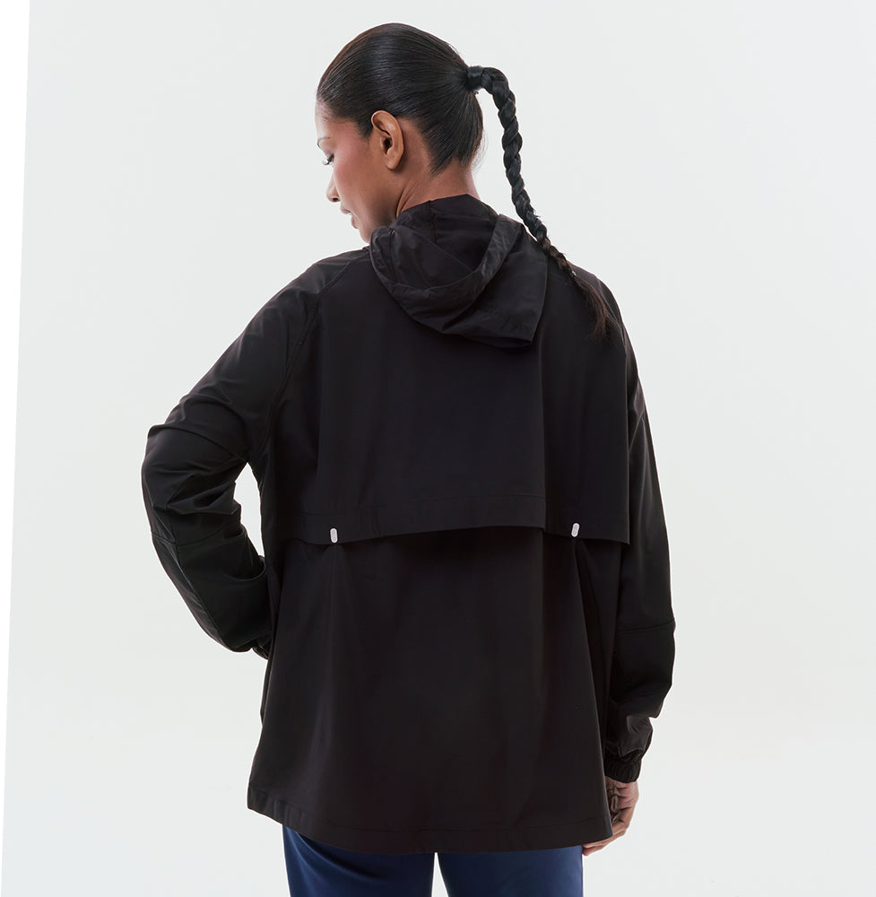 Lightweight Half Zip Parka - Black