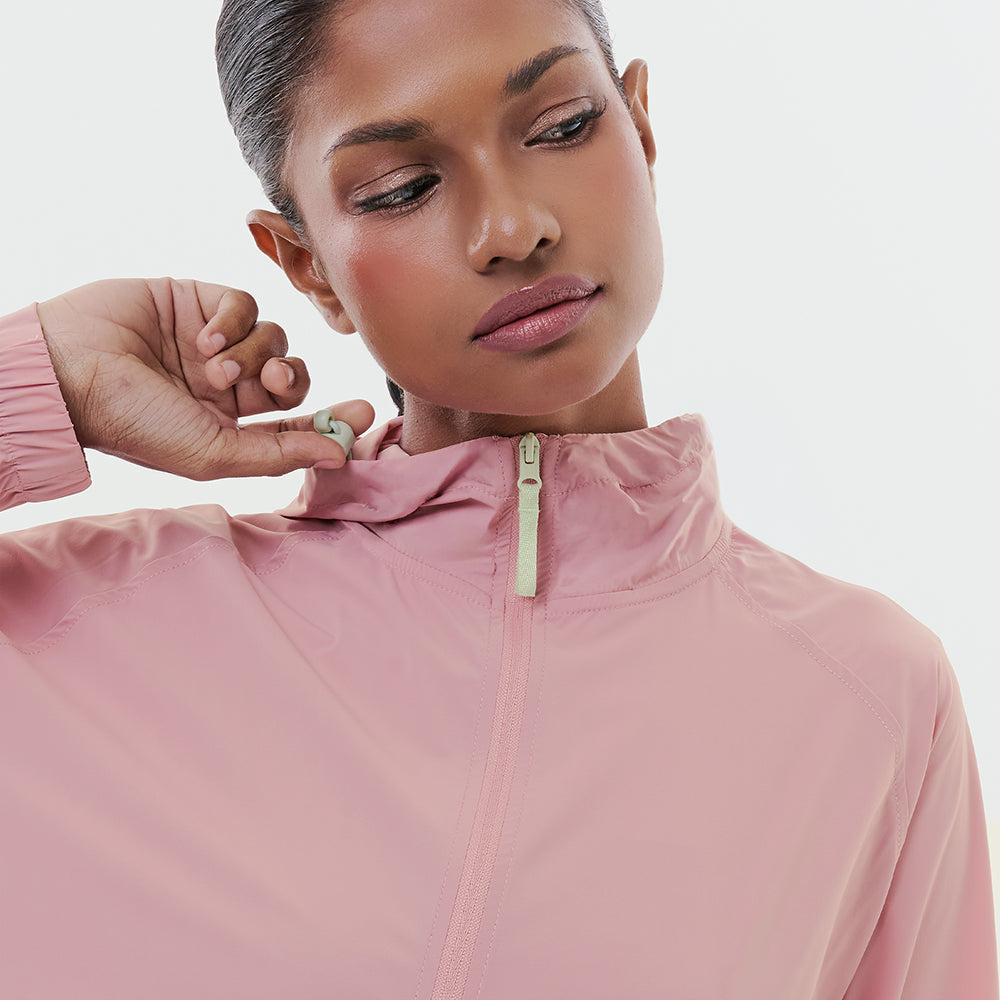 Lightweight Half Zip Parka - Pink