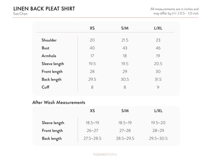 Linen back pleat shirt