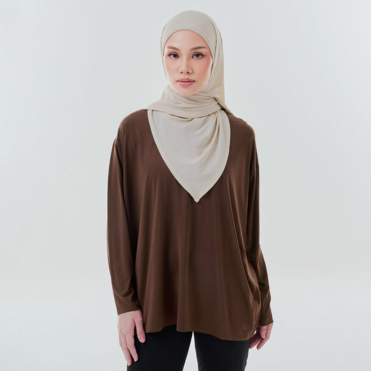Oversized Dryfit Top - Brown
