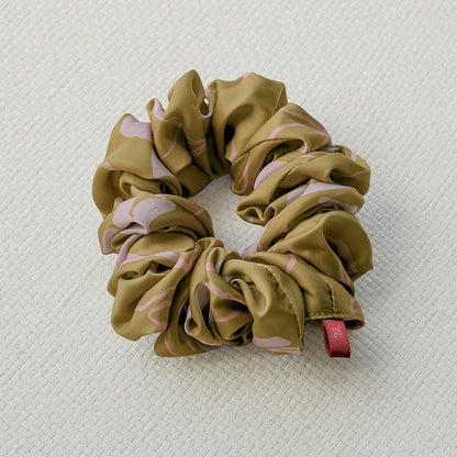 Minimalist Floral Scrunchie - Olive