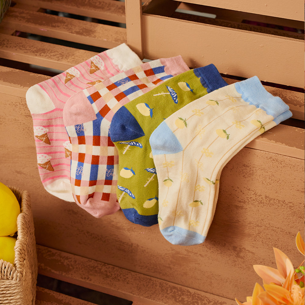 Sundaze Crew Socks - Sunny Lime