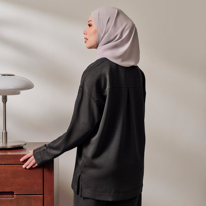 Back pleated sweat shirt