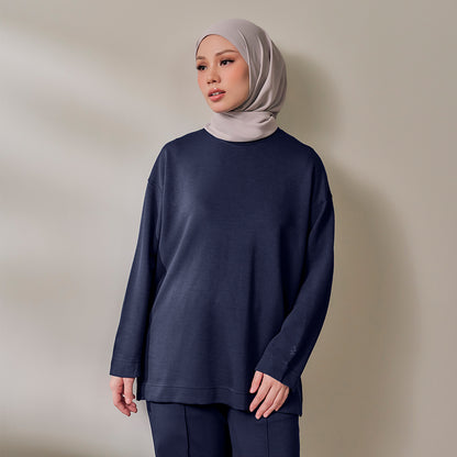 Back pleated sweat shirt