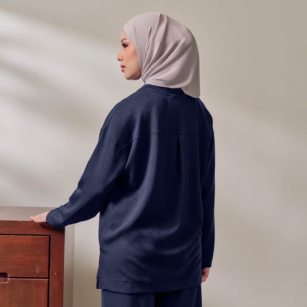 Back pleated sweat shirt