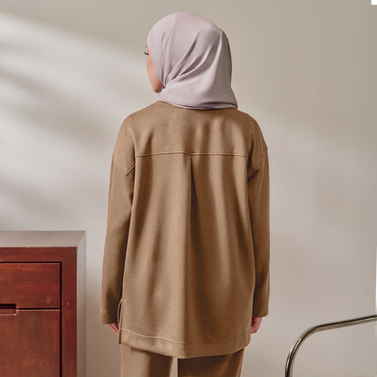 Back pleated sweat shirt