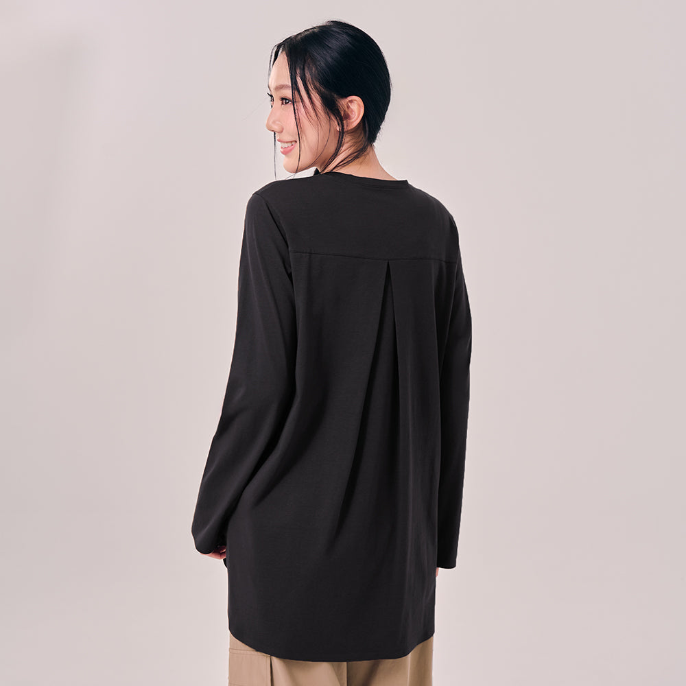 Back Pleated Top - Black
