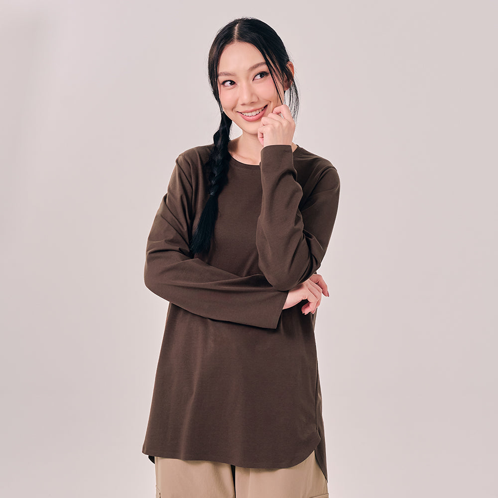 Back Pleated Top - Dark Brown