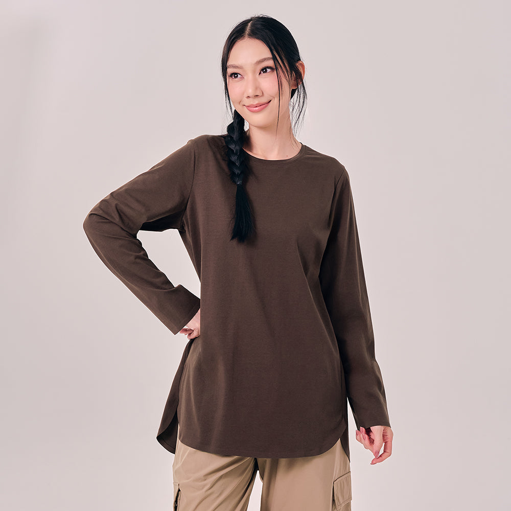 Back Pleated Top - Dark Brown