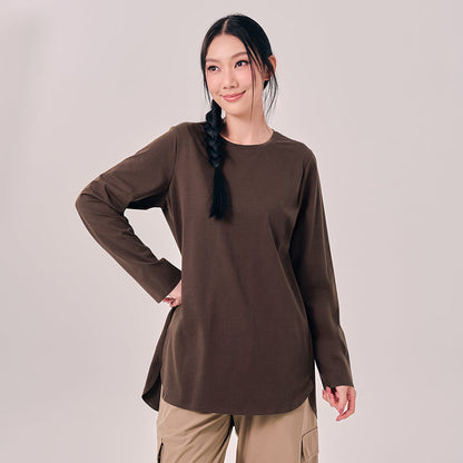 Back Pleated Top - Dark Brown
