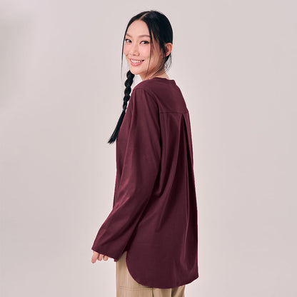 Back Pleated Top - Mahogany
