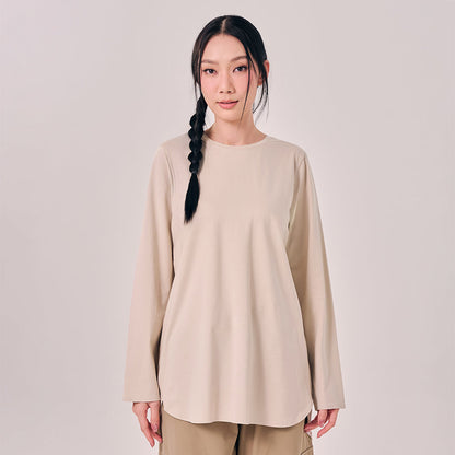 Back Pleated Top - Oatmeal