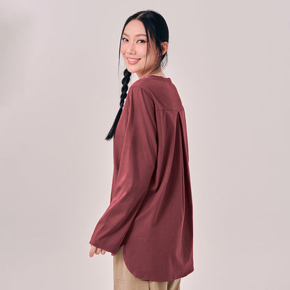 Back Pleated Top - Rouge