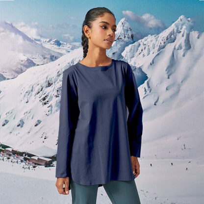 Back Pleated Top - Blue Black
