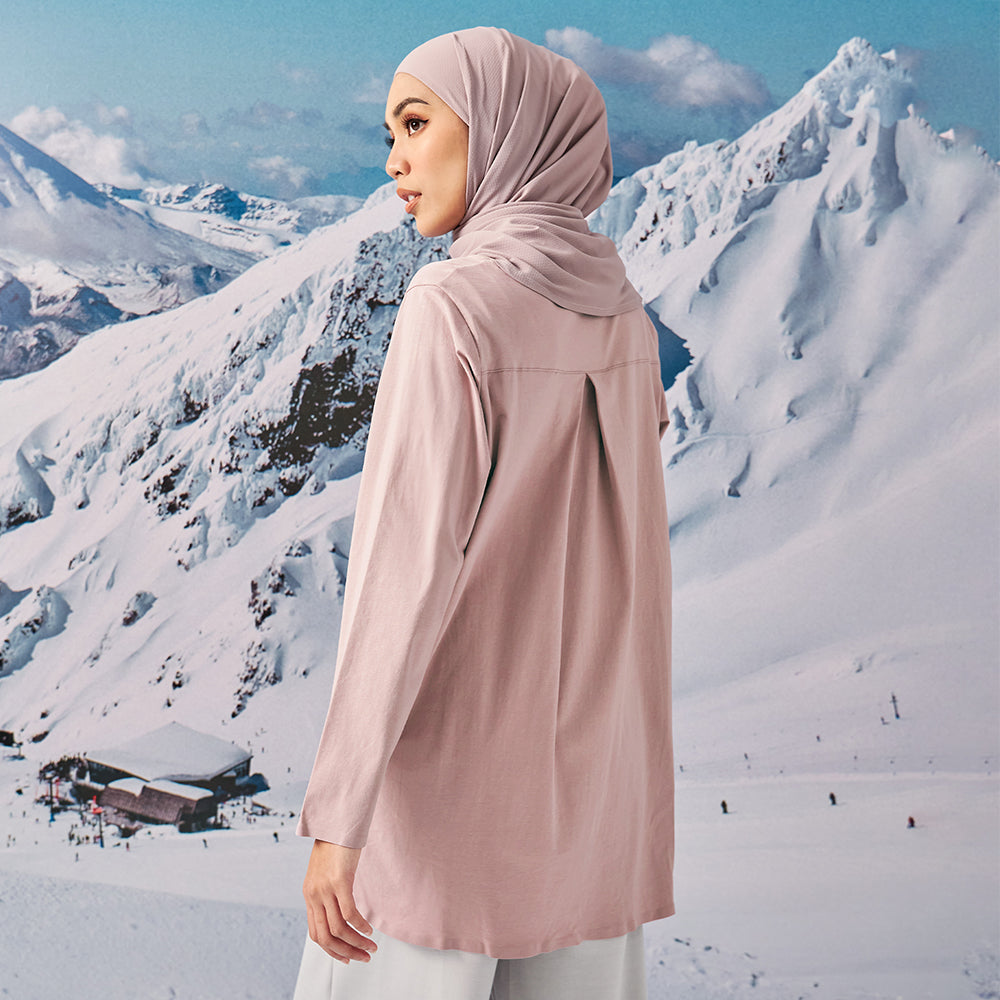 Back Pleated Top - Rose Wood