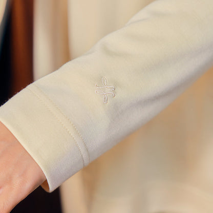 Back Pleated Sweatshirt - Cream