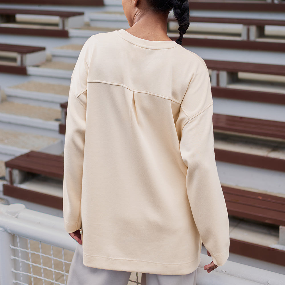 Back Pleated Sweatshirt - Off White
