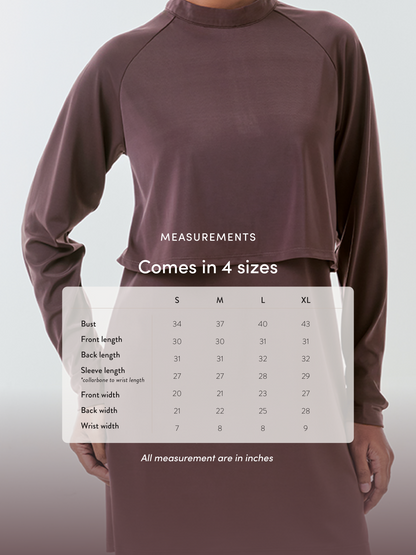 Cape Swimwear Top - Size chart