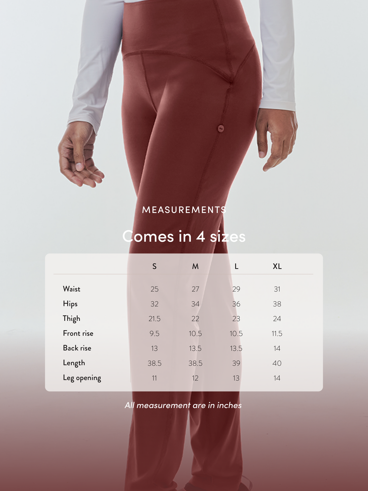 Basic Swimwear Pants - Size chart