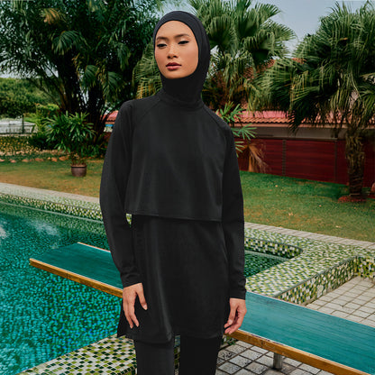 Cape Swimwear Top - Black