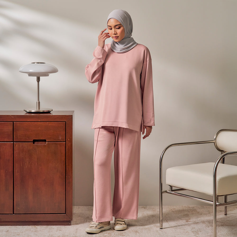 Back Pleated Sweatshirt - Pink