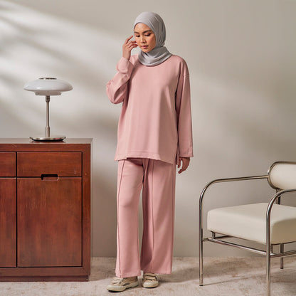 Back Pleated Sweatshirt - Pink