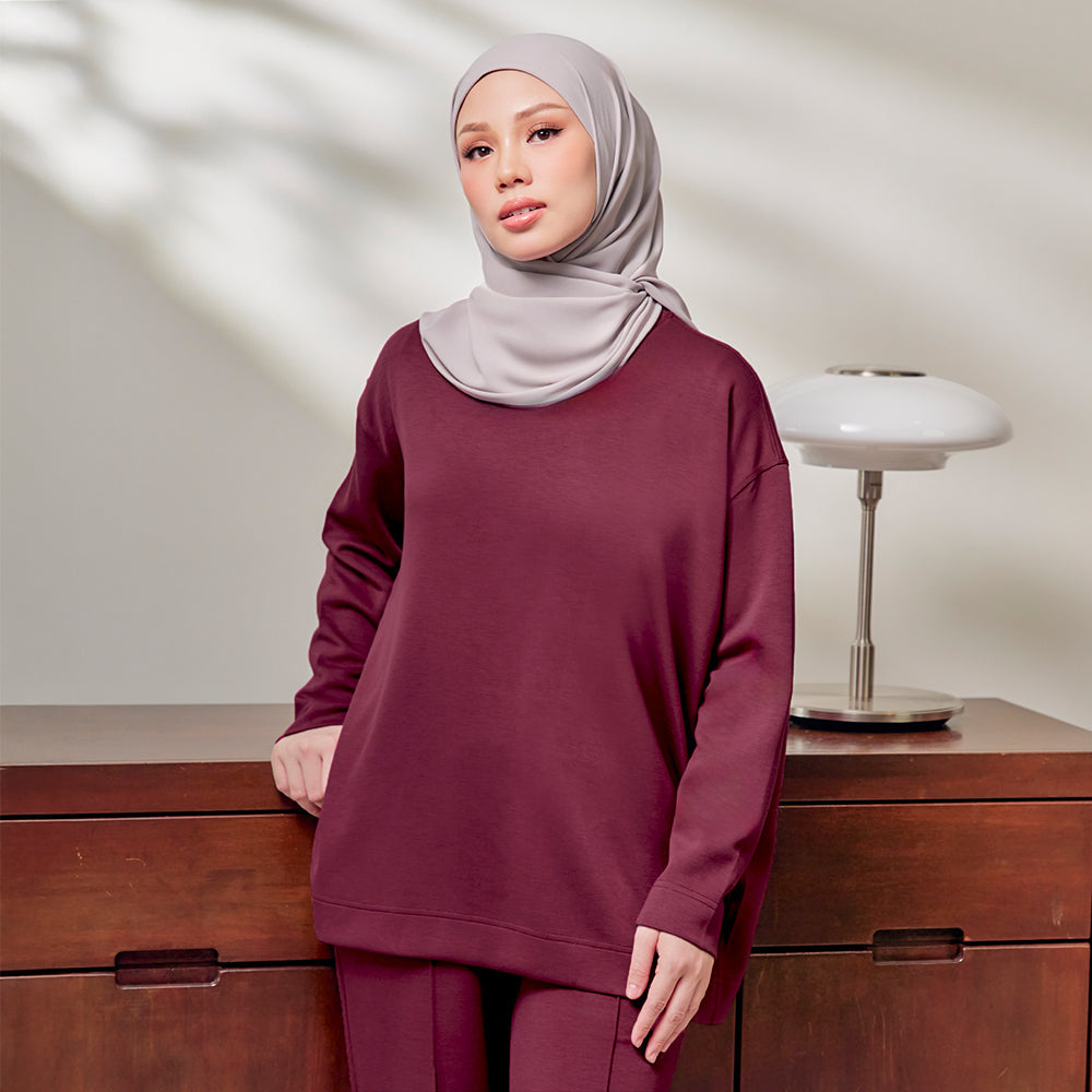 Oversized Sweatshirt - Burgundy